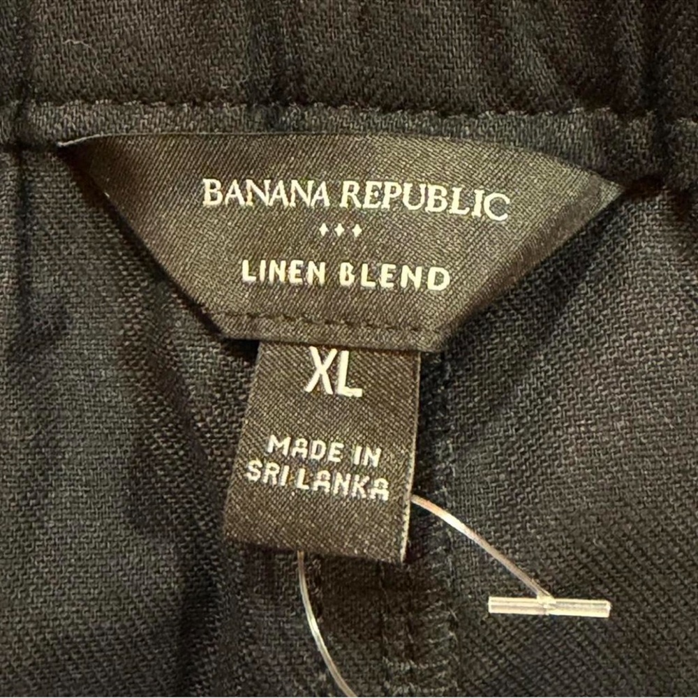 Banana Republic Linen Blend Pull-On Shorts Black Elastic Waist XL NWT - Picture 4 of 6